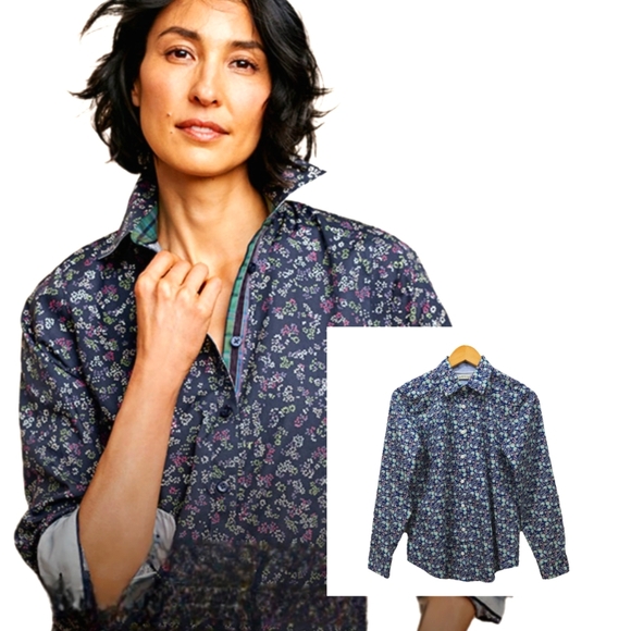 Orvis Tops - NWOT ORVIS Floral 100% Cotton Fitted Button Closure Shirt